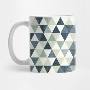 Modern Green Geometric Triangle Pattern Mug